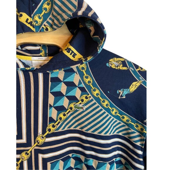 Lacoste XL Unisex LIVE Scarf-Print Sweatshirt Chain links golf print - Picture 11 of 13